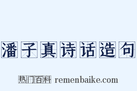 潘子真诗话造句是什么意思的图片
